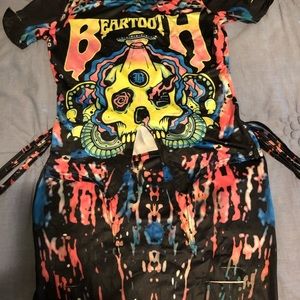 2pcs top with matching skirt with fringes size L